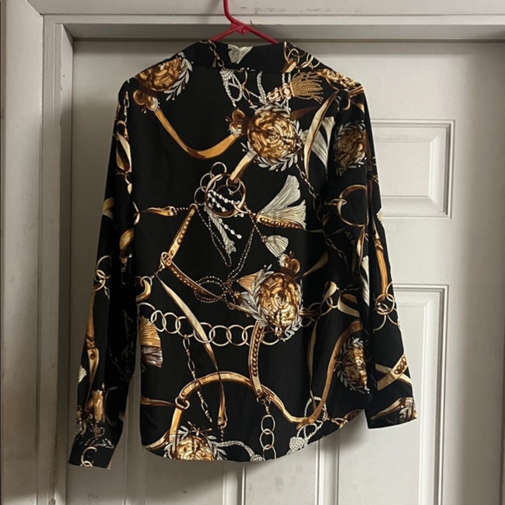 Elegant Black and Gold Women's Top